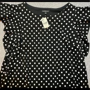 NWT ruffle-sleeved polka dot dress